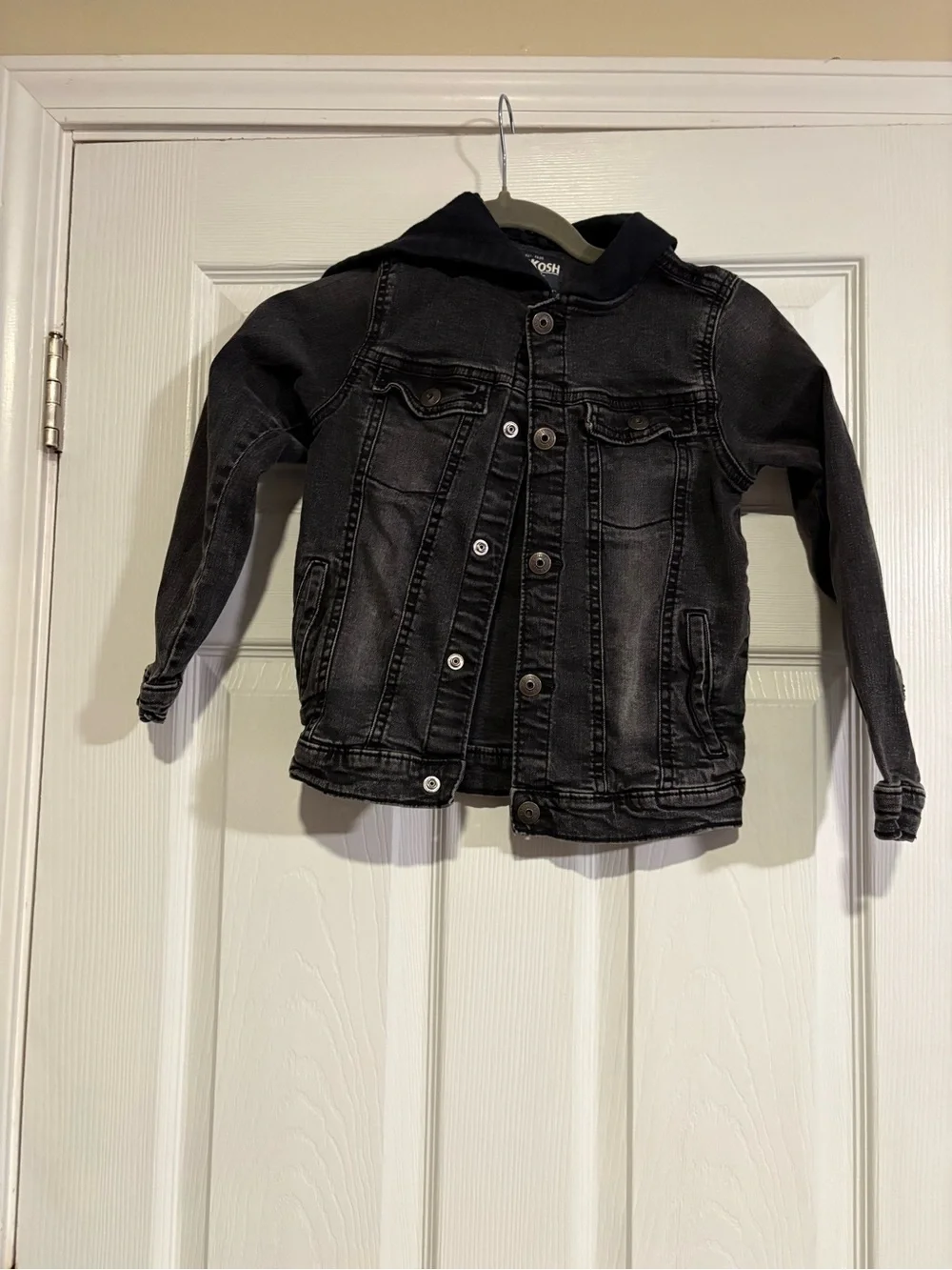 OshKosh B'gosh Kids Black Hooded Denim Jacket